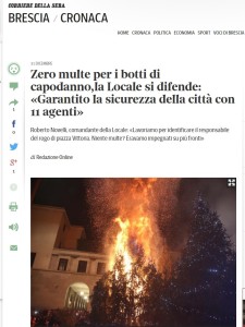 L'articolo del Corriere sulla notte di Capodanno